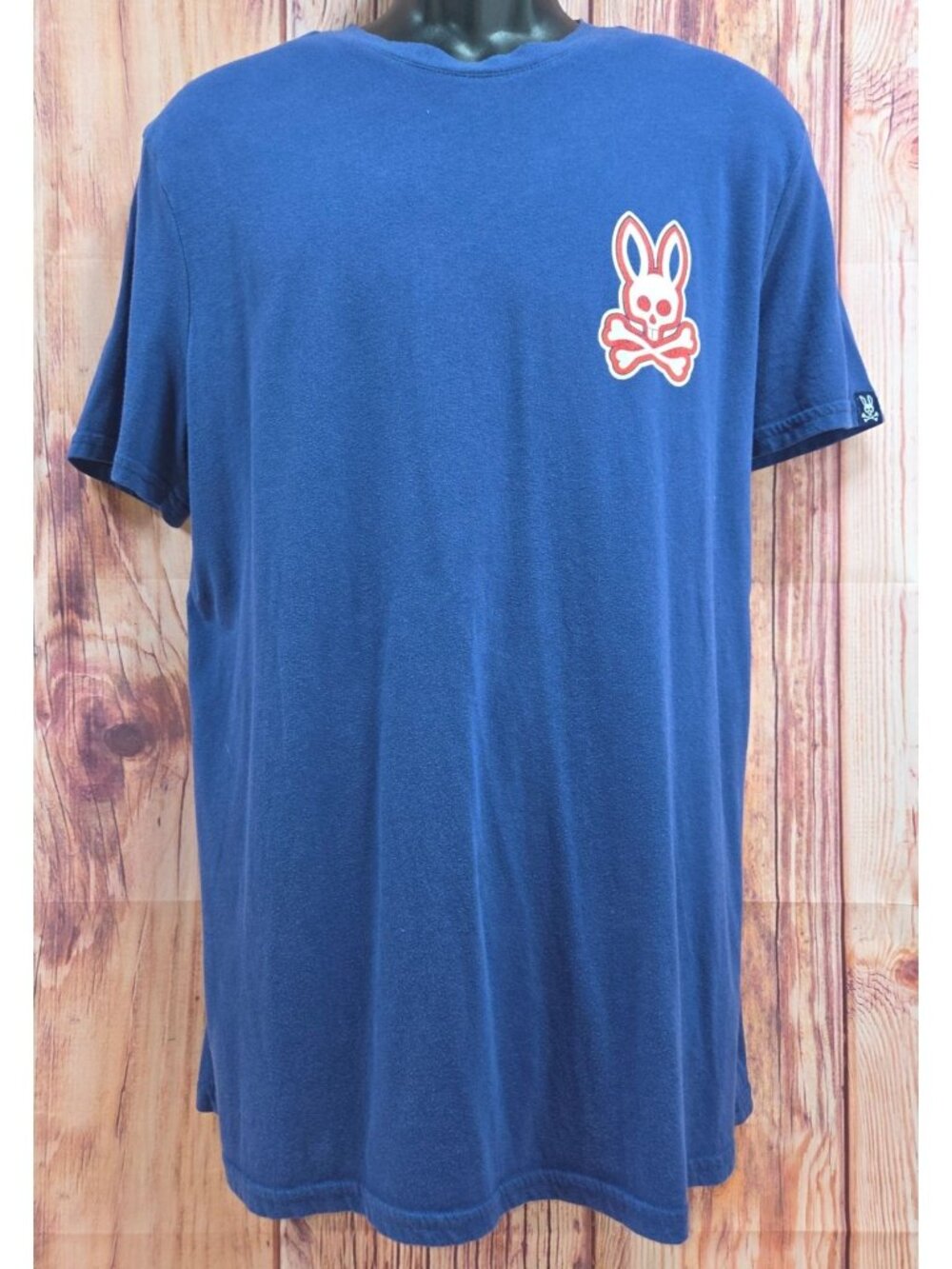 Psycho Bunny Mens Blue Graphic T-Shirt Size Large